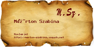 Márton Szabina névjegykártya